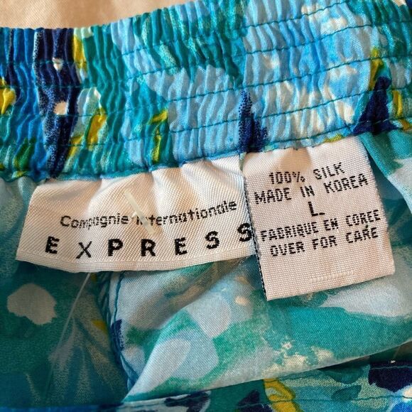 VTG Express silk high waist elastic Bermuda shorts w/original tags/pockets RARE - Picture 6 of 9